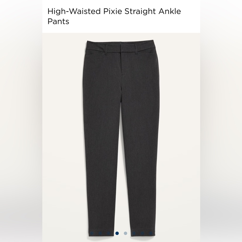 Charcoal Gray Old Navy High Waist Pixie Ankle Pants - Size 8
